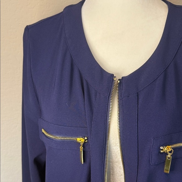 Boston Proper Beyond Travel Navy Jacket with Gold Zippers XL - Picture 7 of 12